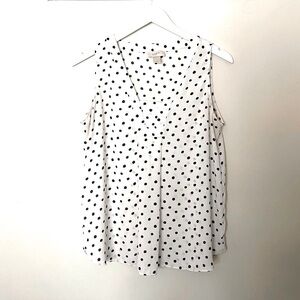 LOFT Black & White Polka Dot Top